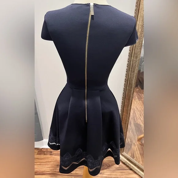 Ted Baker London Navy Dress with Embroidered Details - Picture 5 of 7